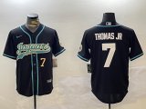 Cheap Men's Jacksonville Jaguars #7 Brian Thomas Jr Black With Patch Cool Base Stitched Baseball Jerseys