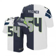 Wholesale Cheap Nike Seahawks #54 Bobby Wagner White/Steel Blue Men's Stitched NFL Elite Split Jersey