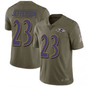 Wholesale Cheap Nike Ravens #23 Tony Jefferson Olive Men's Stitched NFL Limited 2017 Salute To Service Jersey