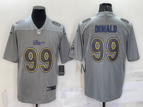 Wholesale Men\'s Los Angeles Rams #99 Aaron Donald LOGO Grey Atmosphere Fashion Vapor Untouchable Stitched Limited Jersey