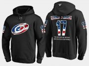 Wholesale Cheap Hurricanes #17 Rod Brind'Amour NHL Banner Wave Usa Flag Black Hoodie