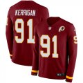 Wholesale Cheap Nike Redskins #91 Ryan Kerrigan Burgundy Red Team Color Men's Stitched NFL Limited Therma Long Sleeve Jersey