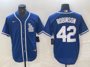 Cheap Men's Los Angeles Dodgers #42 Jackie Robinson Blue Cool Base Stitched Baseball Jersey