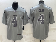 Wholesale Men's Las Vegas Raiders #4 Derek Carr LOGO Grey Atmosphere Fashion 2022 Vapor Untouchable Stitched Limited Jersey