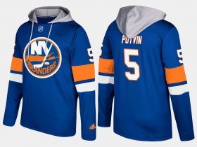 Wholesale Cheap Islanders #5 Denis Potvin Blue Name And Number Hoodie