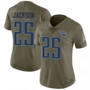 Wholesale Cheap Nike Titans #25 Adoree' Jackson Olive Women's Stitched NFL Limited 2017 Salute to Service Jersey