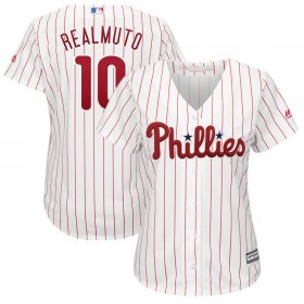 Wholesale Cheap Philadelphia Phillies #10 JT Realmuto Majestic Women\'s Home Cool Base Player Jersey White