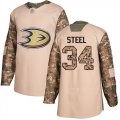 Wholesale Cheap Adidas Ducks #34 Sam Steel Camo Authentic 2017 Veterans Day Stitched NHL Jersey