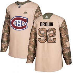 Wholesale Cheap Adidas Canadiens #92 Jonathan Drouin Camo Authentic 2017 Veterans Day Stitched Youth NHL Jersey