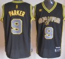 Wholesale Cheap San Antonio Spurs #9 Tony Parker Black Electricity Fashion Jersey