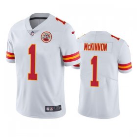 Wholesale Cheap Men\'s Kansas City Chiefs #1 Jerick McKinnon White Vapor Untouchable Limited Stitched Football Jersey