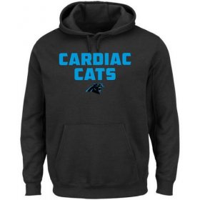 Wholesale Cheap Men\'s Carolina Panthers Majestic Black Hot Phrase Pullover Hoodie