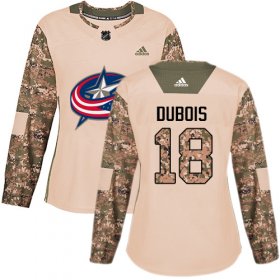 Wholesale Cheap Adidas Blue Jackets #18 Pierre-Luc Dubois Camo Authentic 2017 Veterans Day Women\'s Stitched NHL Jersey