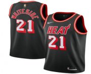 Wholesale Cheap Men's Miami Heat #21 Hassan Whiteside Black 2017-2018 Nike Stitched Throwback Swingman Jersey