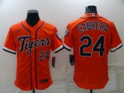 Wholesale Cheap Men's Detroit Tigers #24 Miguel Cabrera Orange Stitched MLB Flex Base Nike Jersey