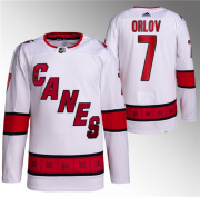 Wholesale Cheap Men's Carolina Hurricanes #7 Dmitry Orlov White Stitched Jersey