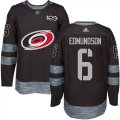 Wholesale Cheap Adidas Hurricanes #6 Joel Edmundson Black 1917-2017 100th Anniversary Stitched NHL Jersey