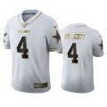 Wholesale Cheap Dallas Cowboys #4 Dak Prescott Men's Nike White Golden Edition Vapor Limited NFL 100 Jersey