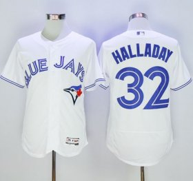 Wholesale Cheap Blue Jays #32 Roy Halladay White Flexbase Authentic Collection Stitched MLB Jersey