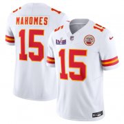 Cheap Men's Kansas City Chiefs #15 Patrick Mahomes White F.U.S.E. Super Bowl LVIII Patch Vapor Untouchable Limited Football Stitched Jersey