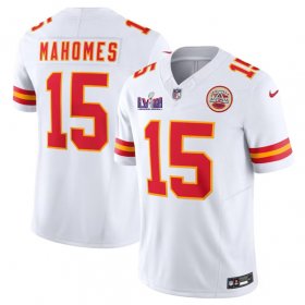 Cheap Men\'s Kansas City Chiefs #15 Patrick Mahomes White F.U.S.E. Super Bowl LVIII Patch Vapor Untouchable Limited Football Stitched Jersey