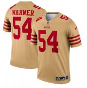 Wholesale Cheap Men's San Francisco 49ers #54 Fred Warner 2022 New Gold Inverted Legend Stitched Football Jersey