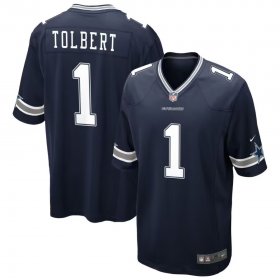 Cheap Men\'s Dallas Cowboys #1 Jalen Tolbert Navy Blue Vapor Limited Jersey