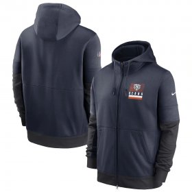 Wholesale Cheap Chicago Bears Nike Sideline Impact Lockup Performance Full-Zip Hoodie Navy