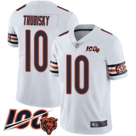 Wholesale Cheap Nike Bears #10 Mitchell Trubisky White Men\'s Stitched NFL 100th Season Vapor Limited Jersey