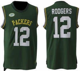 Wholesale Cheap Nike Packers #12 Aaron Rodgers Green Team Color Men\'s Stitched NFL Limited Tank Top Jersey