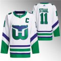 Cheap Men's Carolina Hurricanes #11 Jordan Staal White 2023-24 Stitched Jersey