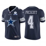 Wholesale Cheap Dallas Cowboys #4 Dak Prescott Navy Blue Men's Nike Big Team Logo With Established In 1960 Patch Vapor Limited NFL Jersey