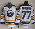 Wholesale Cheap Sabres #77 Pierre Turgeon White CCM Throwback Stitched NHL Jersey