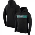 Wholesale Cheap Men's Philadelphia Eagles Nike Black Sideline Team Performance Pullover Hoodie