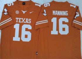 Men\'s Texas Longhorns #16 Peyton Manning Orange F.U.S.E Stitched Jersey