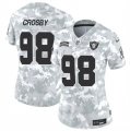 Cheap Women's Las Vegas Raiders #98 Maxx Crosby 2024 F.U.S.E Arctic Camo Salute To Service Limited Stitched Jersey(Run Small)