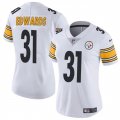 Cheap Women's Pittsburgh Steelers #31 Daijun Edwards White Vapor Football Stitched Jersey(Run Small)