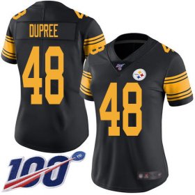 Wholesale Cheap Nike Steelers #48 Bud Dupree Black Women\'s Stitched NFL Limited Rush 100th Season Jersey