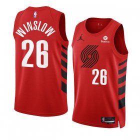 Wholesale Cheap Men\'s Portland Trail Blazers #26 Justise Winslow 2022-23 Red Statement Edition Swingman Stitched Basketball Jersey