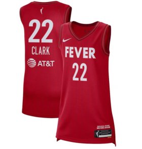 Cheap Women\'s #22 Caitlin Clark Red 2024 WNBA Draft Rebel Edition Victory Stitched Jersey