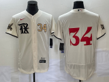 Wholesale Cheap Men's Texas Rangers #34 Nolan Ryan Number Cream 2023 City Connect Flex Base Stitched Jersey