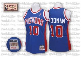 Wholesale Cheap Detroit Pistons #10 Dennis Rodman Blue Swingman Throwback Jersey