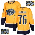 Wholesale Cheap Adidas Predators #76 P.K Subban Yellow Home Authentic Fashion Gold Stitched NHL Jersey