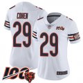 Wholesale Cheap Nike Bears #29 Tarik Cohen White Women's Stitched NFL 100th Season Vapor Limited Jersey