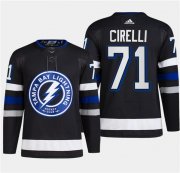 Cheap Men's Tampa Bay Lightning #71 Anthony Cirelli Black 2024 Stadium Series Stitched Jersey