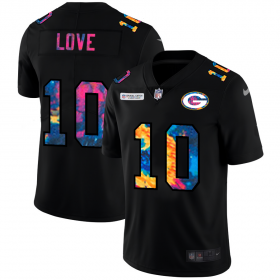 Cheap Green Bay Packers #10 Jordan Love Men\'s Nike Multi-Color Black 2020 NFL Crucial Catch Vapor Untouchable Limited Jersey