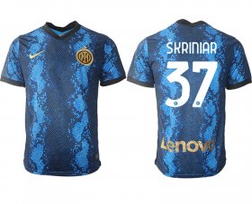 Wholesale Cheap Men 2021-2022 Club Inter Milan home blue aaa versio 37 Nike Soccer Jersey