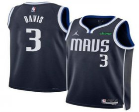 Men\'s Dallas Mavericks #3 Anthony Davis Navy 2025 Statement Edition Stitched Jersey