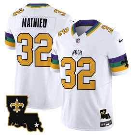 Cheap Men\'s New Orleans Saints #32 Tyrann Mathieu White 2024 F.U.S.E. Vapor Limited Stitched Jersey