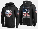 Wholesale Cheap Sabres #82 Nathan Beaulieu NHL Banner Wave Usa Flag Black Hoodie